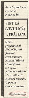 Vintila V. Bratianu, ferpar - 1997