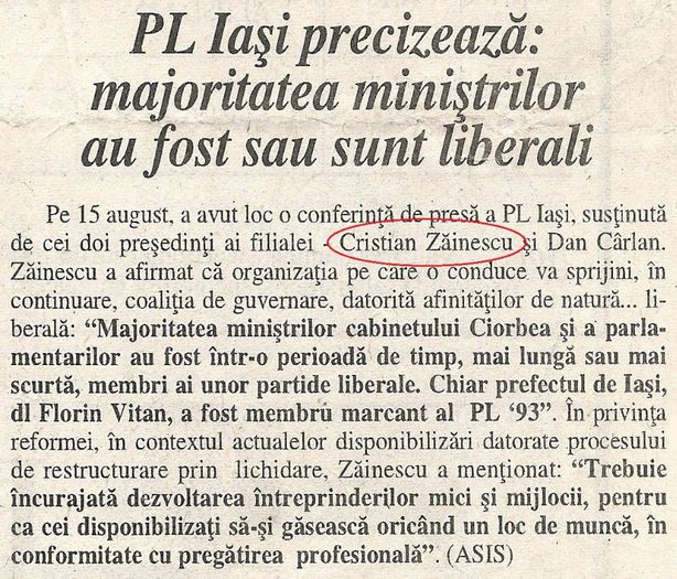 Cronica Romana, Bucuresti 20 august 1997 - 1997
