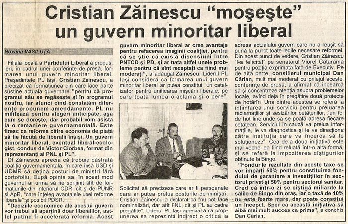 Independentul, Iasi 25 octombrie 1997; In fotografie, intre Dan Carlan si Ioan Andronic
