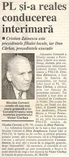 Ales presedinte al PL Iasi; Monitorul, Iasi 1 decembrie 1997
