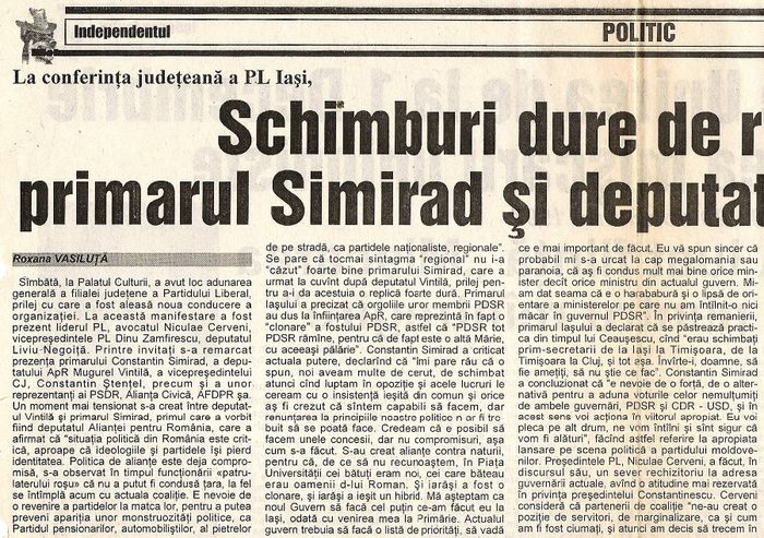 Independentul, Iasi 1 decembrie 1997 (1); Adunarea Generala a Partidului Liberal, filiala Iasi
