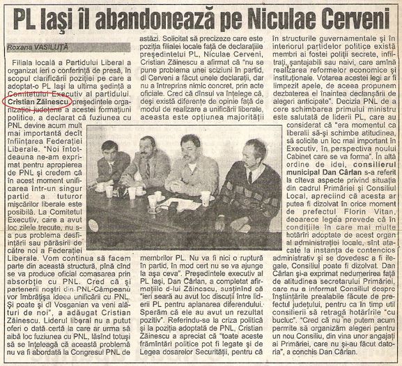 Independentul, Iasi 28 martie 1998; In foto, Victor Petruc, Cristian Zainescu, Dan Carlan si Ioan Andronic
