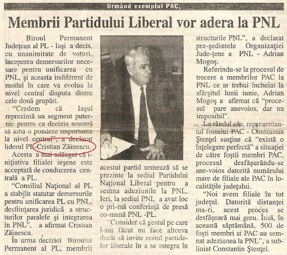 24 Ore, Iasi 6 iunie 1998; In fotografie C-tin Stentel (PAC), vicepresedintele CJ Iasi
