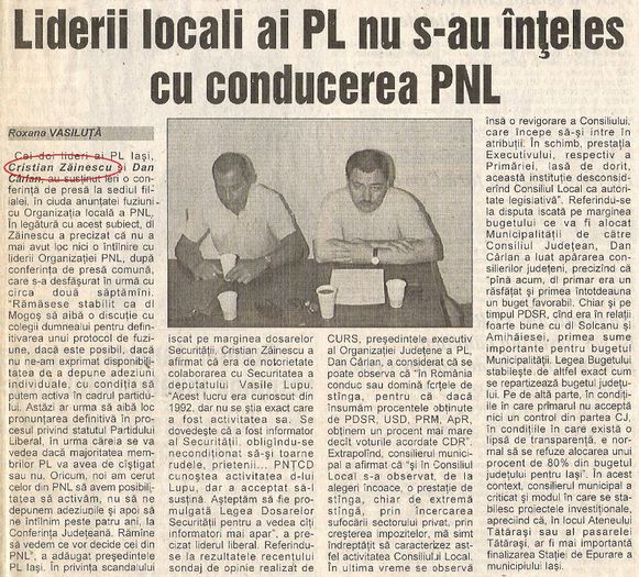 Independentul, Iasi 27 iunie 1998; In fotografie, Cristian Zainescu si Dan Carlan
