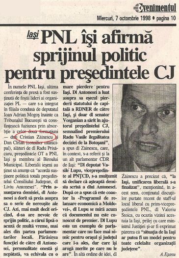 Evenimentul (Situatia), Iasi 7 octombrie 1998