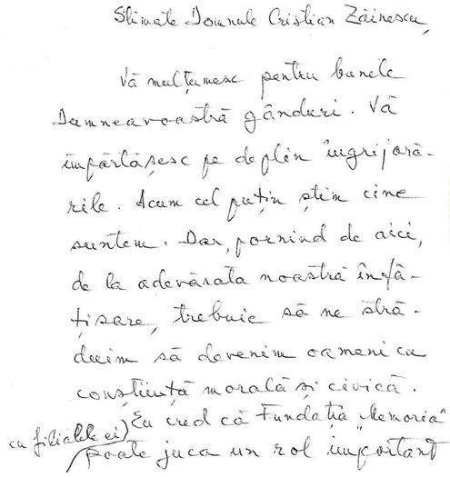 Scrisoare de la Doina Cornea, Cluj ianuarie 2001 - 2001-03