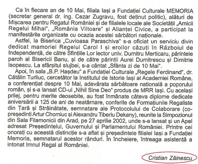 In Memoria nr. 39, Bucuresti 2002 - 2001-03