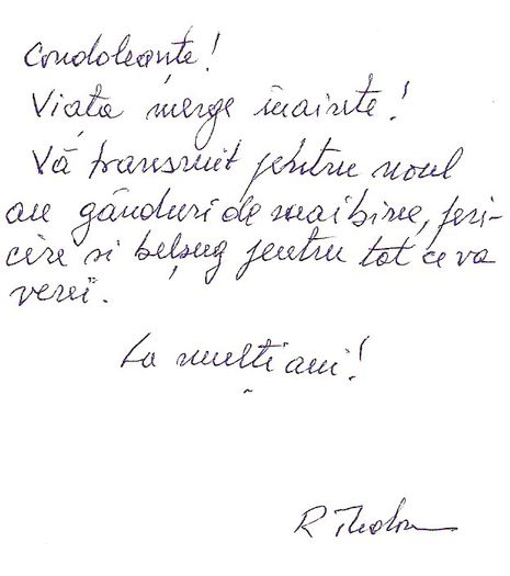 Condoleante de la profesorul meu, Radu Z. Tudose, ianuarie 2003 - 2001-03