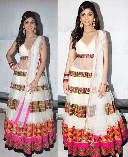 Bollywood Celebrities in Designers Lahenga (3) - Shilpa Shetty