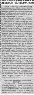 Cristian Zainescu. 10 Mai; Articol publicat in Coroana de Otel, Arad, aprilie 2005
