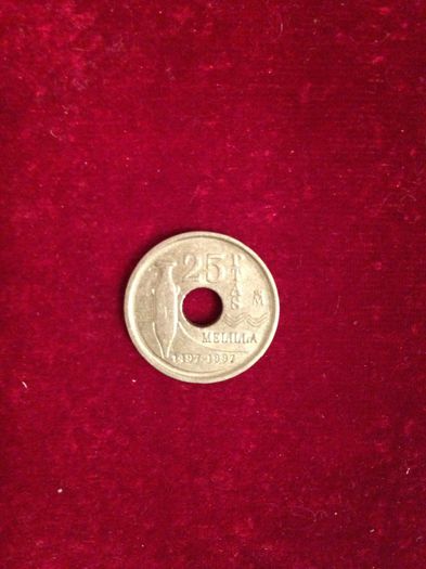25 pesetas 1997, Melila-Spania- 1,5 leii - Monede de vanzare