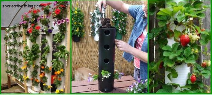 Simple-planter-ideas-for-small-gardens-tubes - IDEI PENTRU AMENAJARE GRADINI