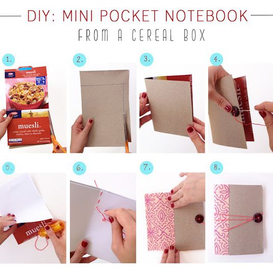 DIY-Project-Tutorial-Mini-Pocket-Notebook-Journal-Cereal-Box-2 - Bricolaj