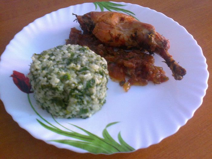 Friptura de iepure si rosotto cu verdeturi de sezon ( ceapa verde, marar, spanac) - Culinar 3
