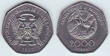 2000 dobras, 1997, FAO, 1404; Sao Tome si Principe
