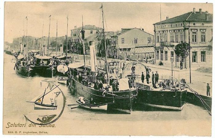 Sulina -1910; vechiul port,la marea neagra
