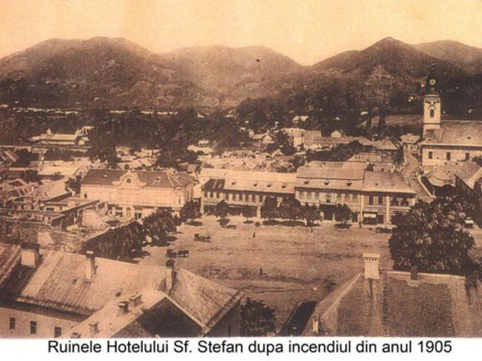 Regele Stefan-dupa incendiu din 1905; comunistii l-au botezat Minerulsi azi e bijuteria centrului vechi
