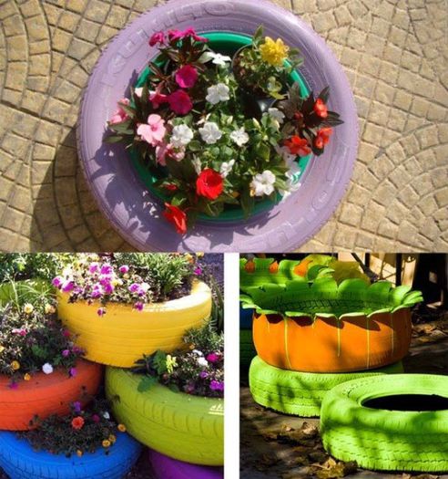 jardiniere-si-ghivece-decorative-pentru-gradina-din-cauciucuri-vechi-reciclate