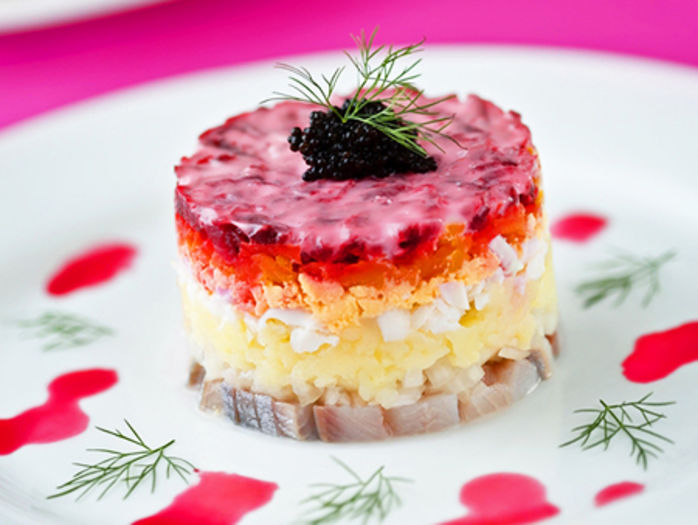 salata hering intr-o haina de blana