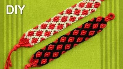 mqdefault - How to Macrame Bracelet - Rhombus with Beads  Tutorial