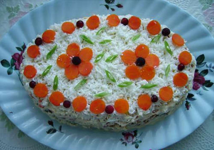 salata de ficat intr-o haina de blana
