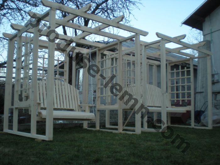 balansoar din lemn pentru gradina cu pergola (10) - 17 Balansoar din lemn cu pergola