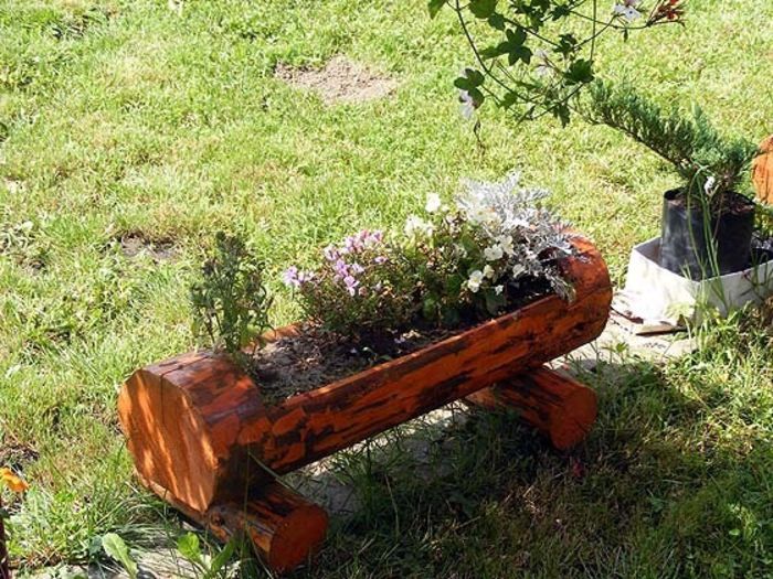 image - Jardiniere rustice din lemn de exterior si interior