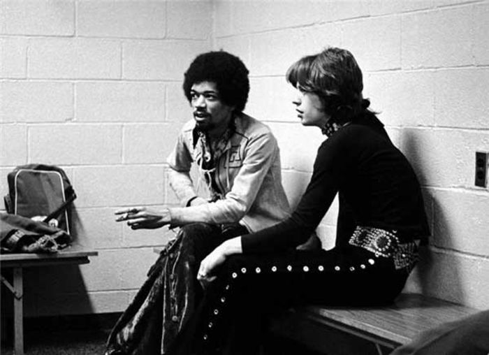 Jimi Hendrix si Mick Jagger; Jimi Hendrix & Mick Jagger, New York, 1969
