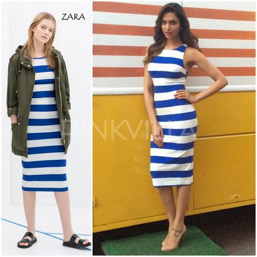 Deepika Padukone Zara striped nautical dress - Deepyxx