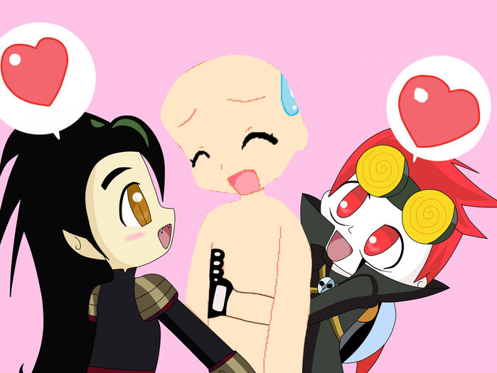 Chase Young and  Jack Spicer,hugging you; http://heroxd.deviantart.com/art/Chase-Young-and-Jack-Spicer-hugging-you-476279283
