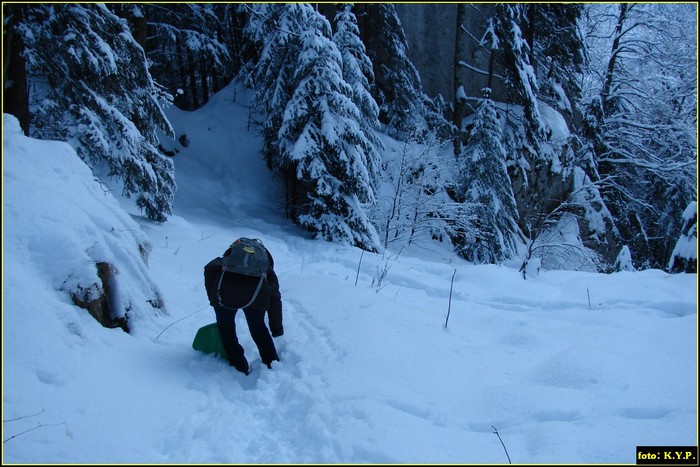 DSC00865 - Canionul 7 scari  vf Piatra  Mare 24 ian 2010