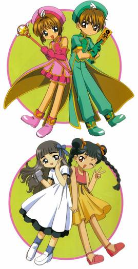 Sakura si Syaoran impreuna cu Tomoyo si Meilin - Card Captor Sakura