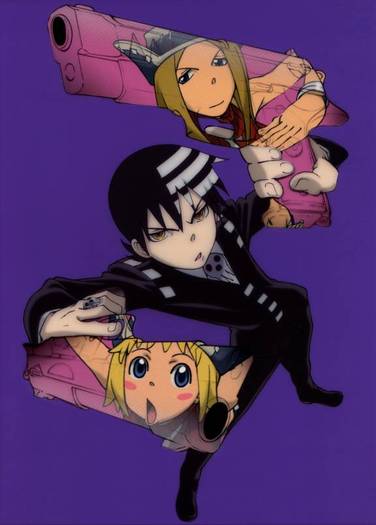 Death the Kid impreuna cu Liz si Patti - Soul Eater