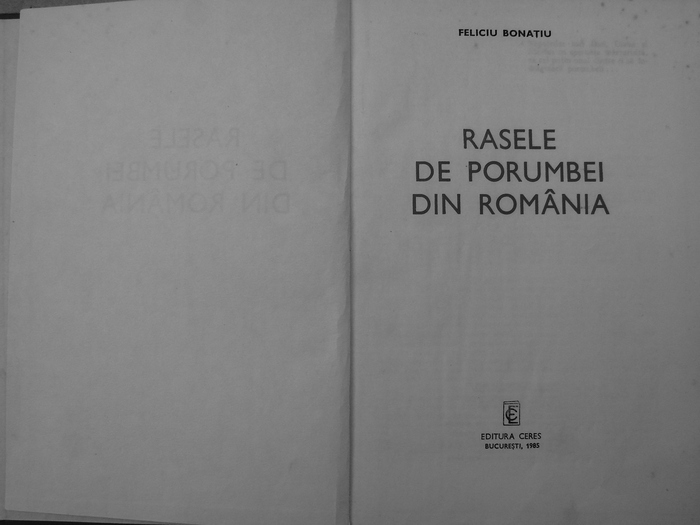 rasele de porumbei din romania -bonatiu 001 - Carti despre Porumbei - - Books about Pigeons