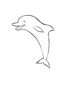 funny-dolphin-coloring-page - desene  liniare