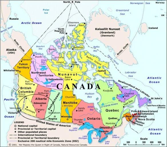 Canada-map - Hoinar prin CANADA