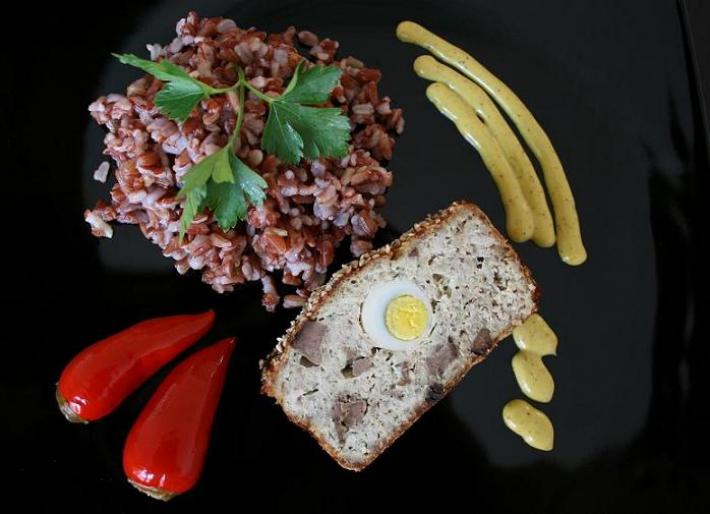 red thai rice & Dijonaise chicken - culinary