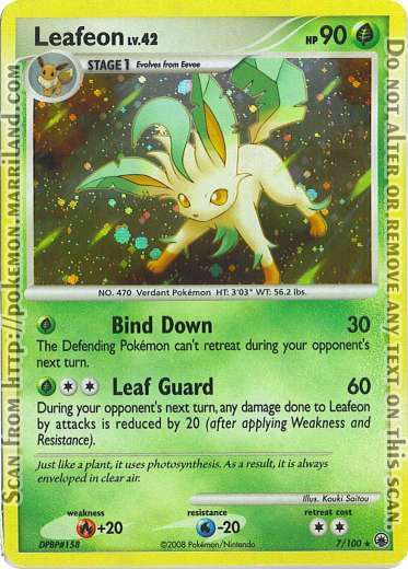 Carte cu Leafeon. - Leafeon