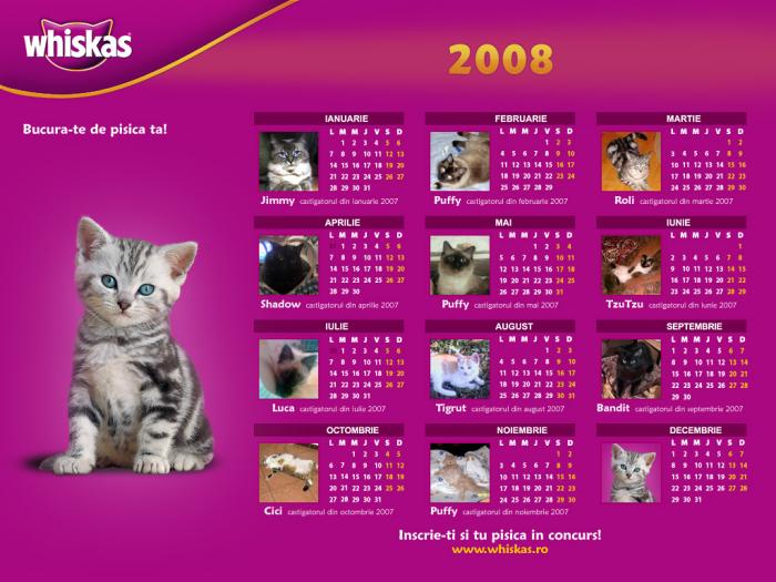 whiskas_2008 calendar - Animalute