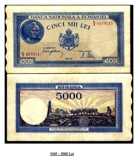 1945 - 5000 lei (b) - banii