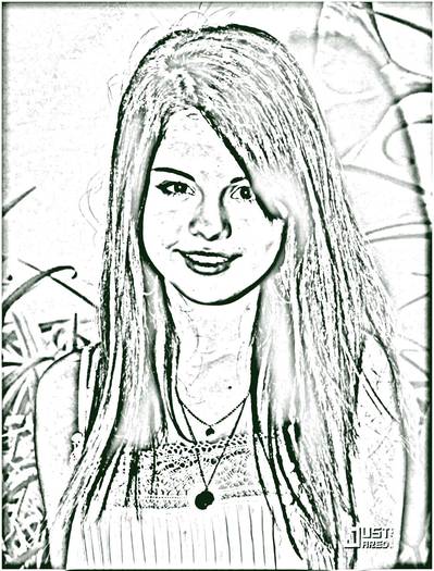 selena_gomez_coloring_pages_001 - desene  liniare