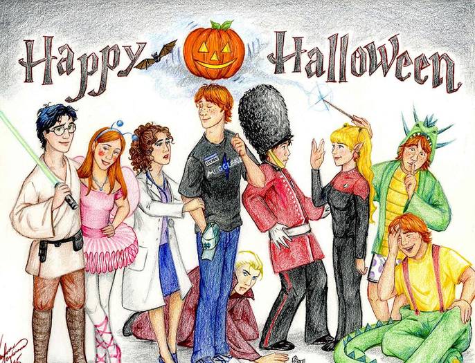 HarryPotterHalloweenSM - harrry potter and his friends