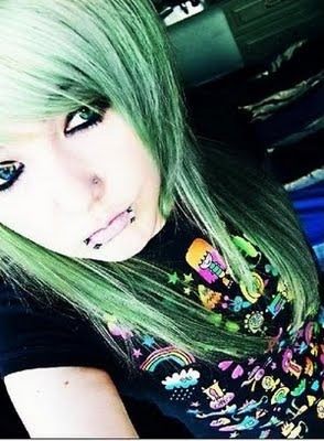 green-emo-hair