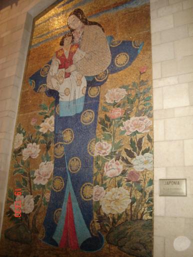 081 Israel - Nazareth - Biserica Buna Vestire (tablou mozaic donat de Japonia)