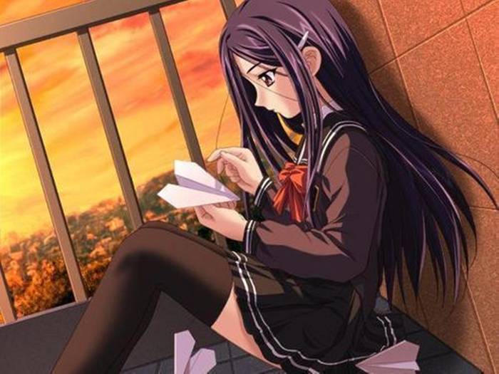 o scolarita trista - poze anime girl