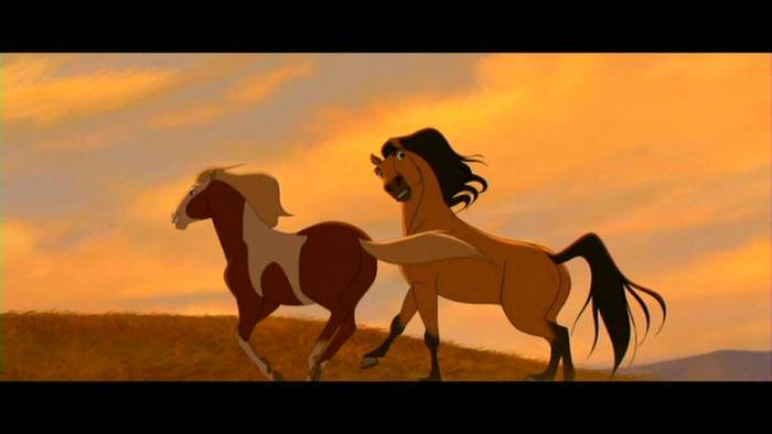 -O sa-mi fie dor de indian tie nu Rain?-Ba da si mie; Spirit si Rain pleca in sfarsit in Vestul salbatic.
