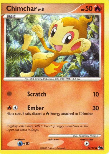 Carte cu Chimchar. - Chimchar