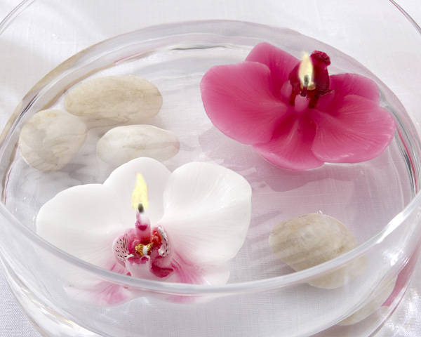 decoratiuni_nunta_lumanare_plutitoare_orhidee - Flori