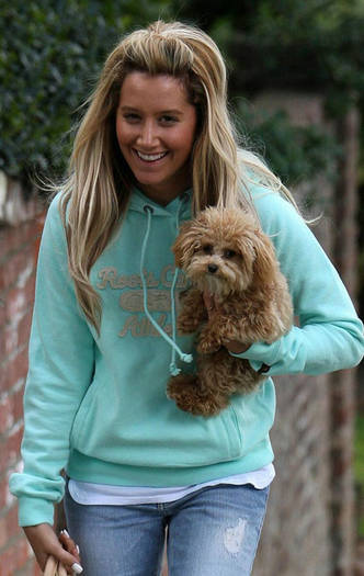 ashley-tisdale-with-dog - Ashley Tisdale