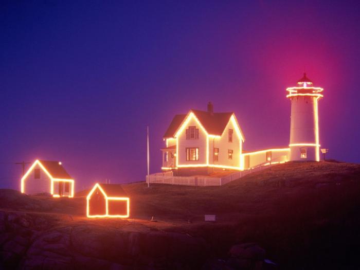 Nubble Lighthouse, Maine - poze iarna craciun